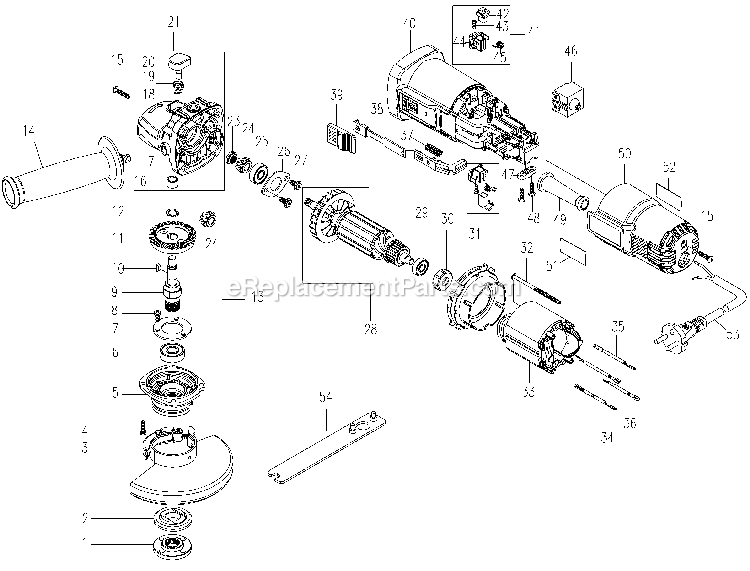 Black and Decker G900-AR (Type 1) 4-1/2 Sm.Ang. Grinder Power Tool Page A Diagram